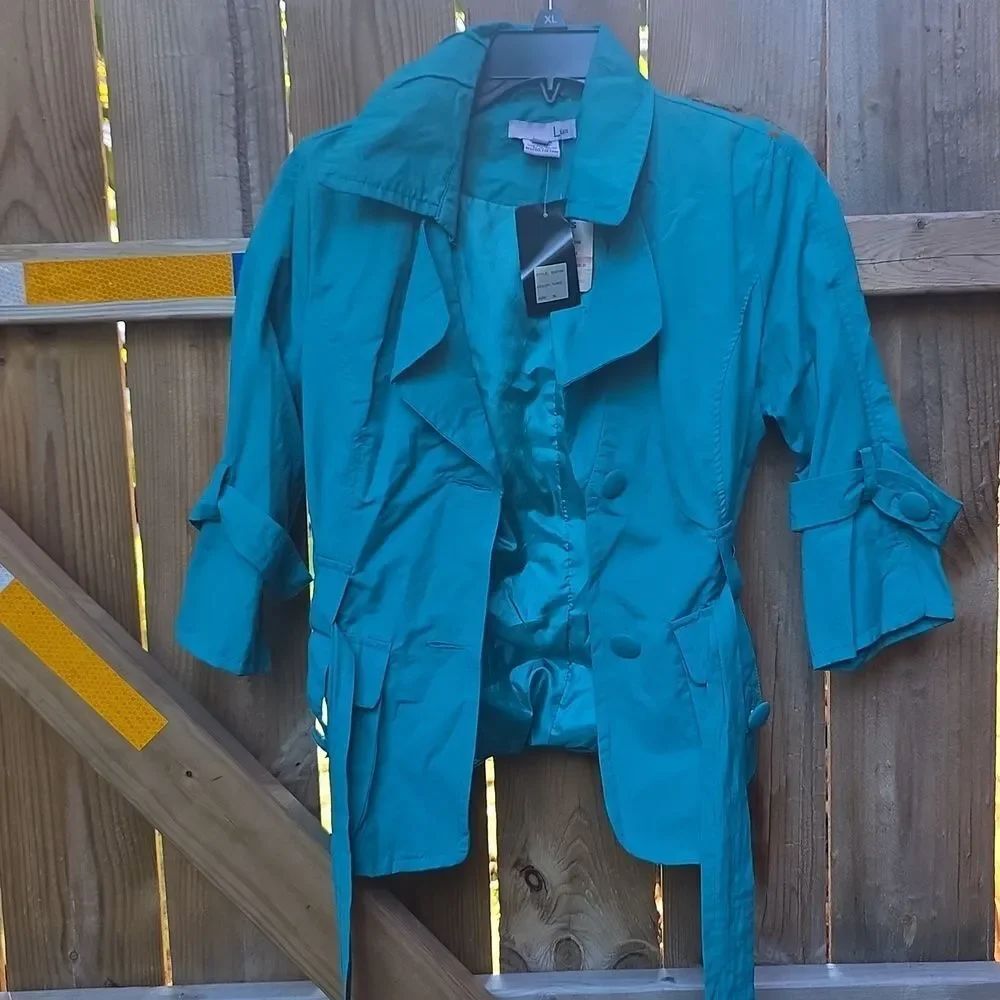 Teal Button-Up Blazer Sz. M